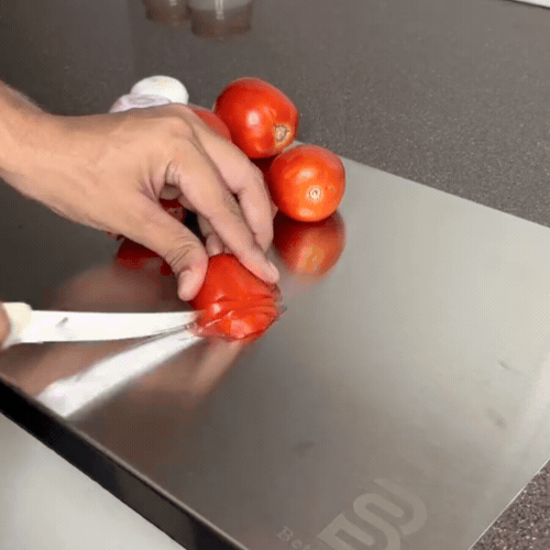 316 Stainless Steel Double-Sided Cutting Board - product demo