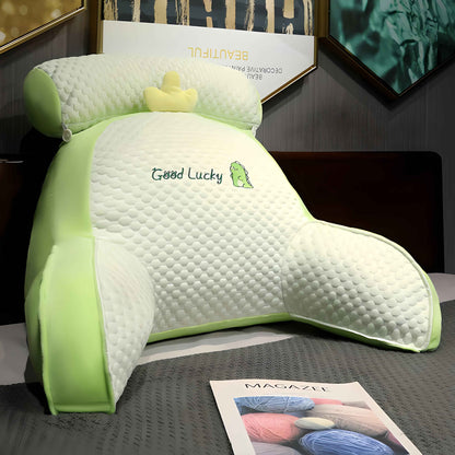 Dinosaur Bed Rest Pillow with Arms – Plush Reading & TV Backrest