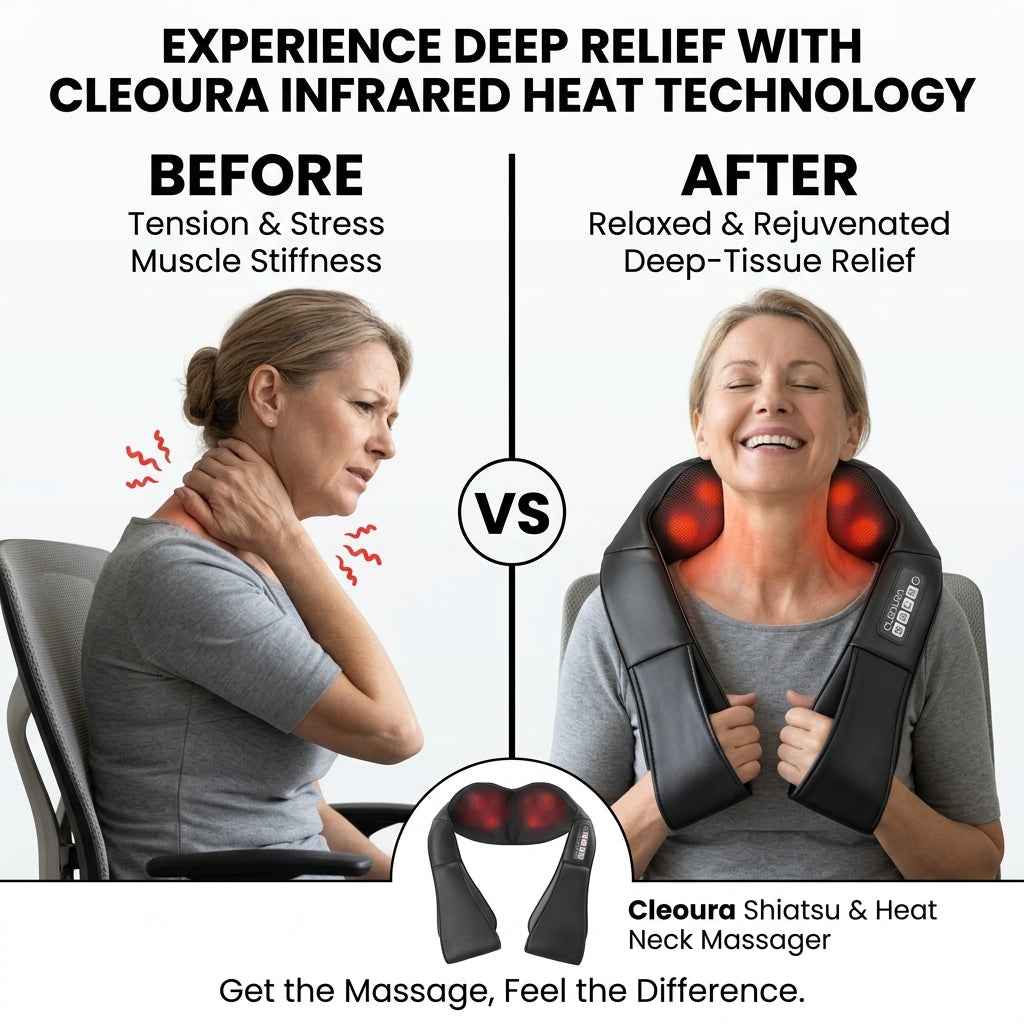 Shiatsu 4D Kneading Neck & Shoulder Massager with Heat — Signature Edition