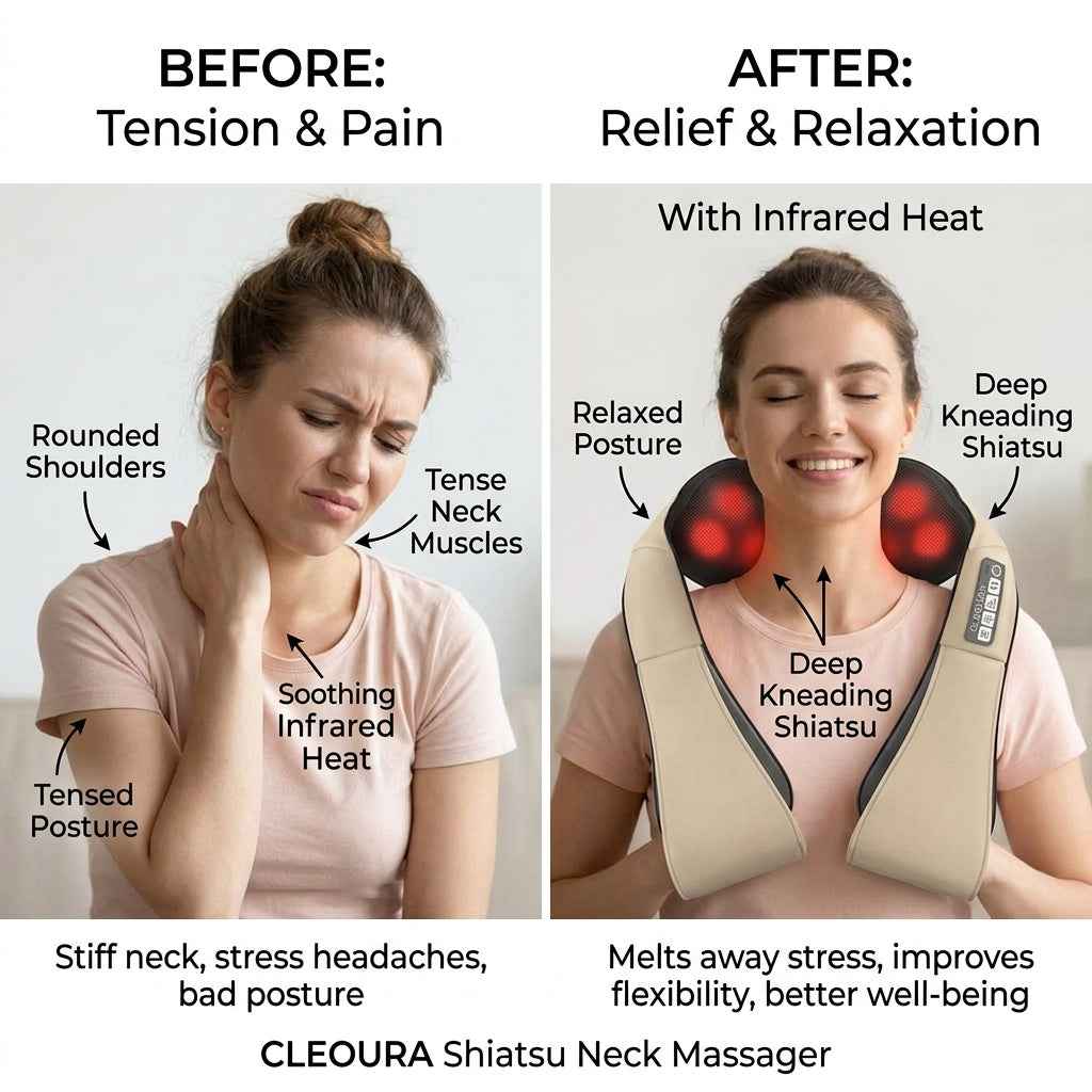 Shiatsu 4D Kneading Neck & Shoulder Massager with Heat — Signature Edition