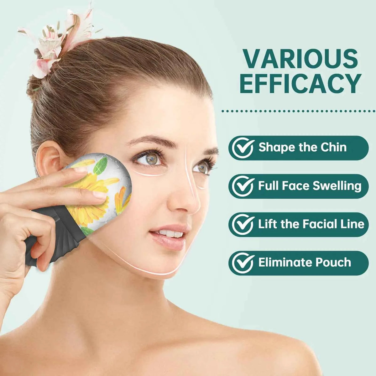 Ice Roller Facial Massage Set – Cooling Gua Sha Skincare Tool