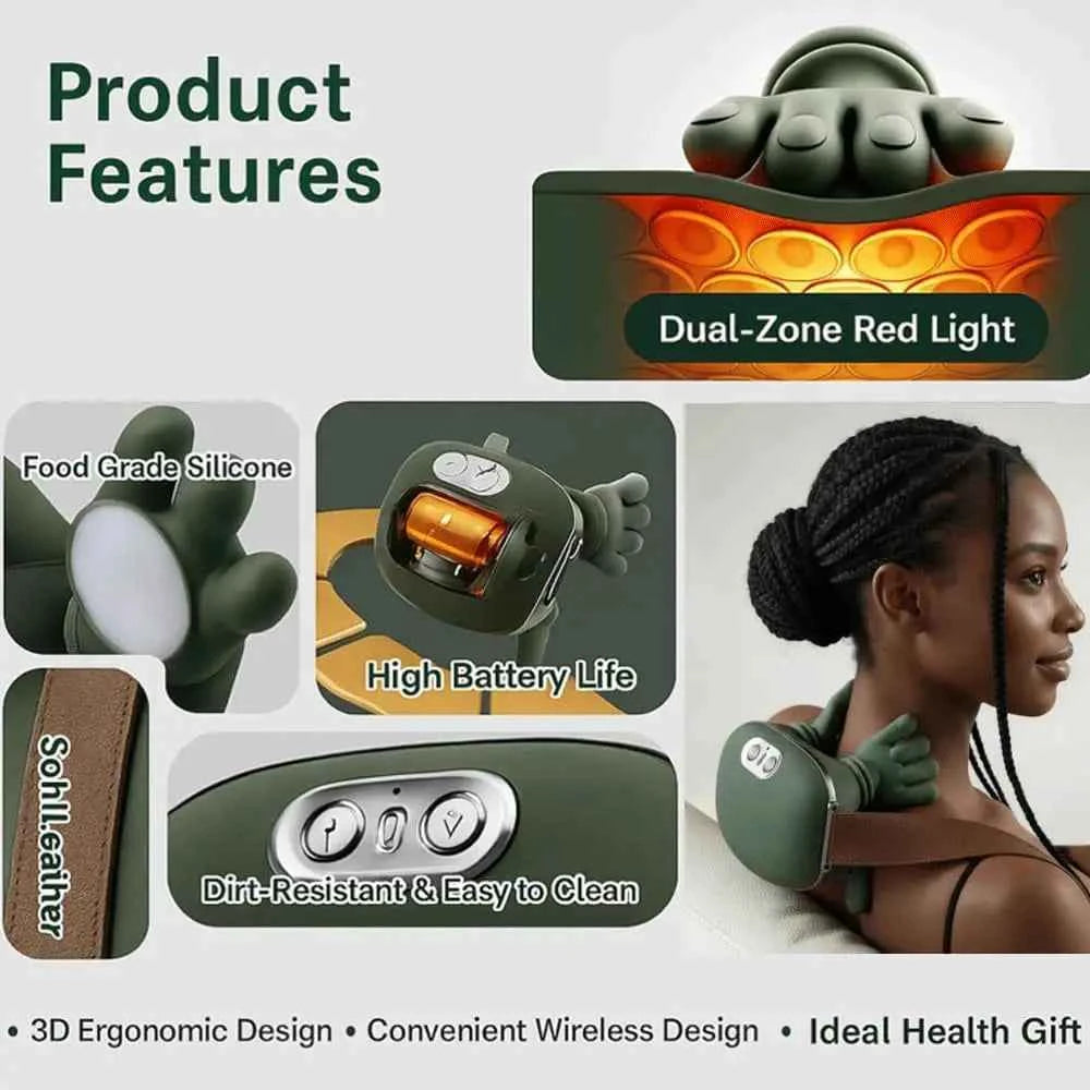 Shiatsu 4D Kneading Neck, Shoulder & Back Massager with Heat