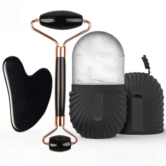Ice Roller Facial Massage Set – Cooling Gua Sha Skincare Tool