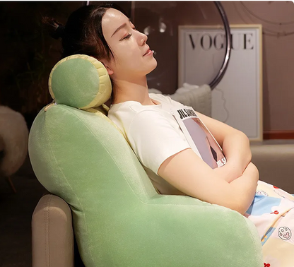 Dinosaur Bed Rest Pillow with Arms – Plush Reading & TV Backrest