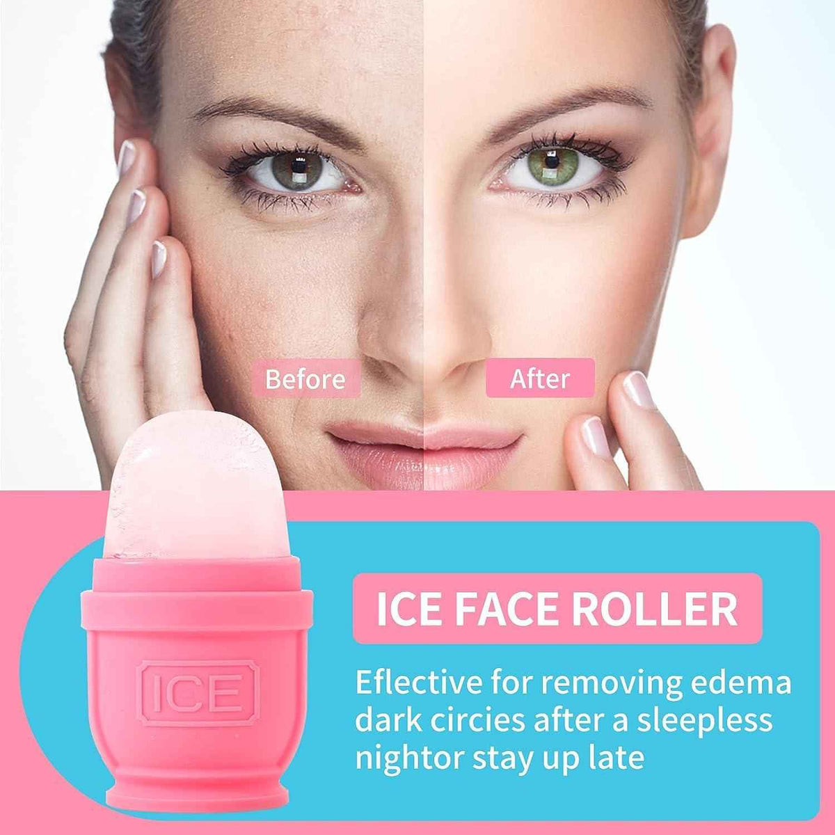 Ice Roller Facial Massage Set – Cooling Gua Sha Skincare Tool