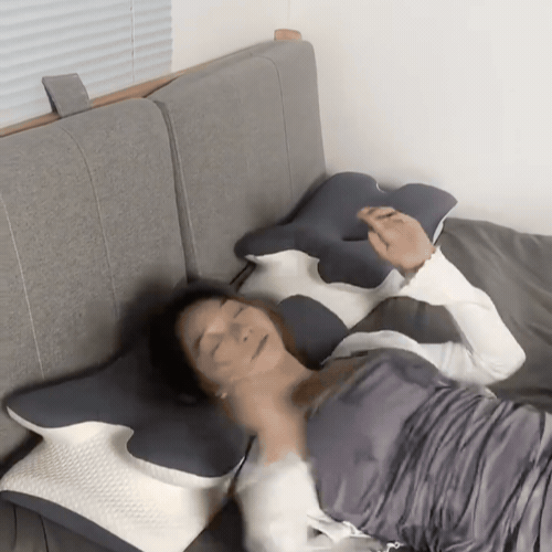 Butterfly Memory Foam Cervical Pillow - spinal alignment demonstration