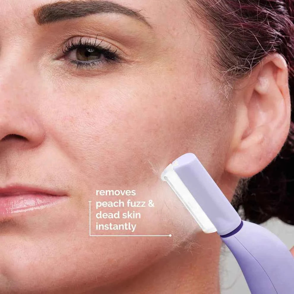 Rechargeable Painless Facial Hair Remover with LED Light & 16 Refill Heads