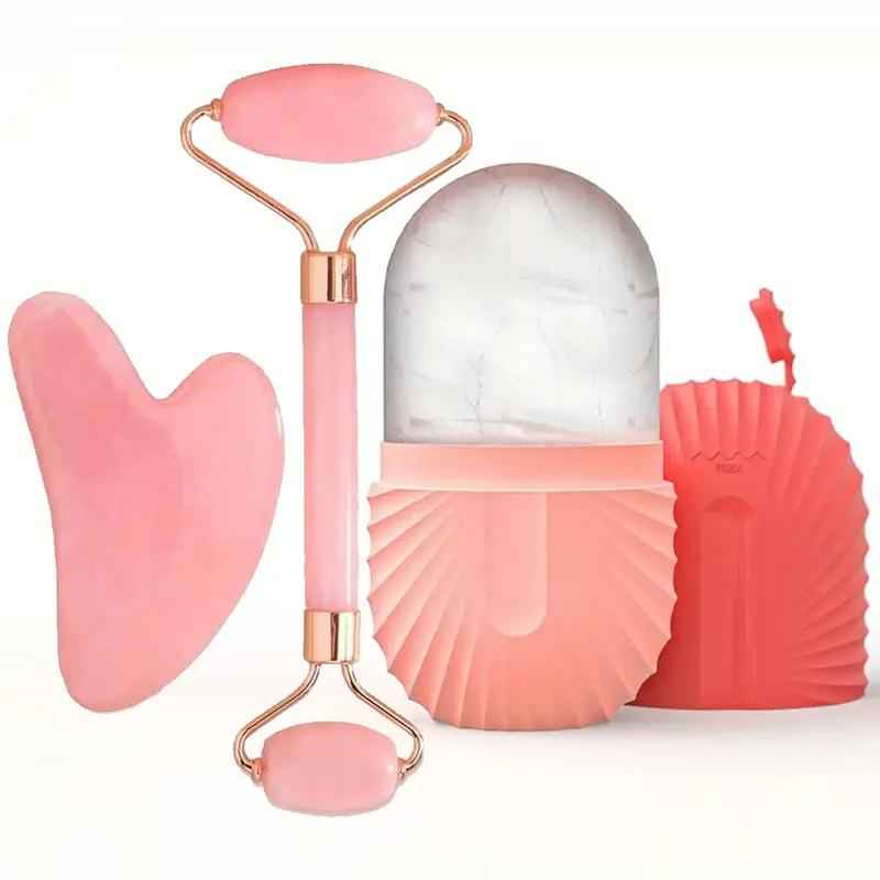 Ice Roller Facial Massage Set – Cooling Gua Sha Skincare Tool