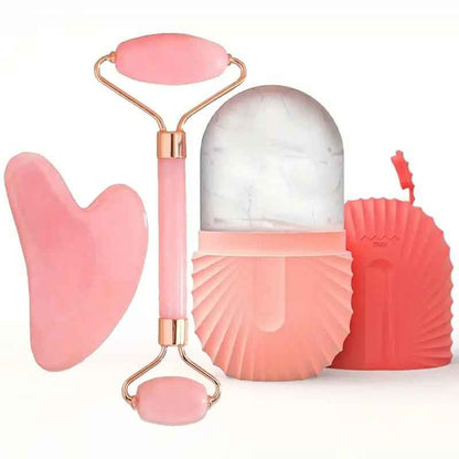 Ice Roller Facial Massage Set – Cooling Gua Sha Skincare Tool