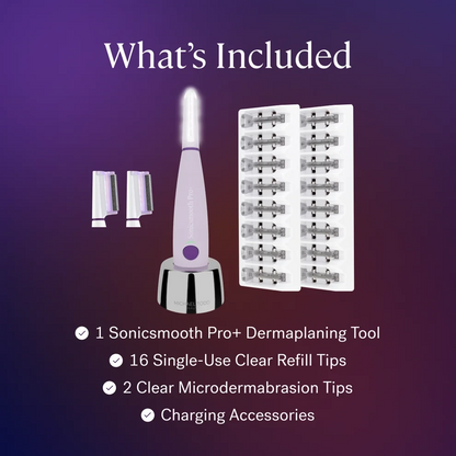 Rechargeable Painless Facial Hair Remover with LED Light & 16 Refill Heads